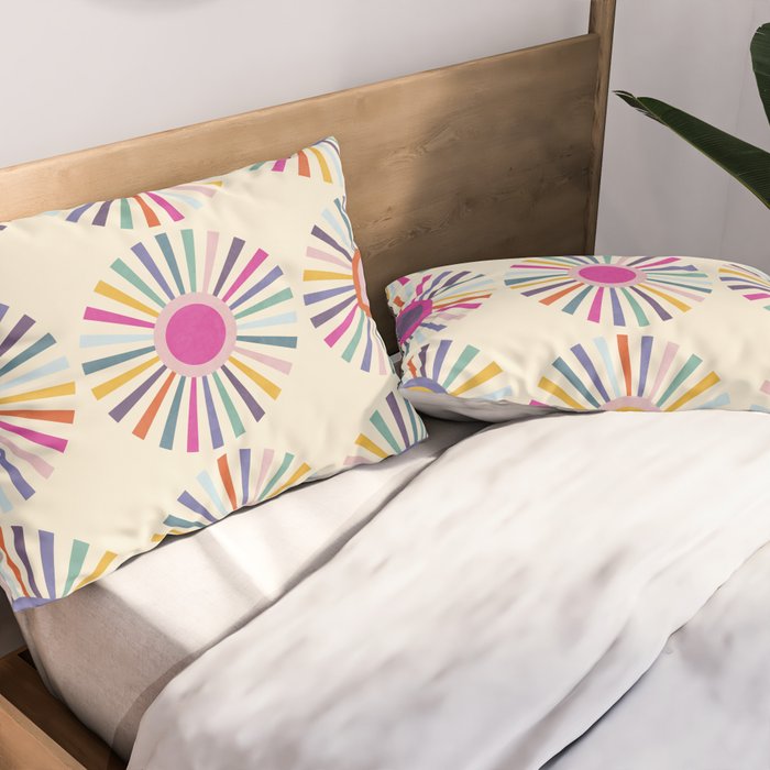 sun sun shine abstract retro mid century modern Pillow Sham Gallery Image 2