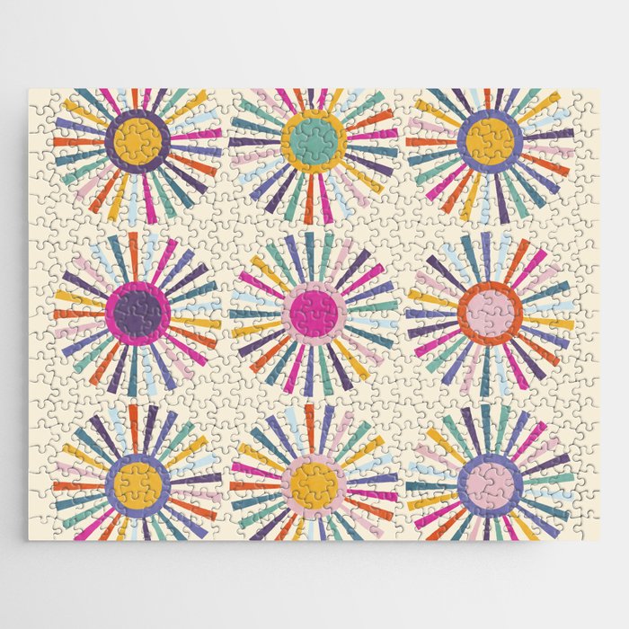 sun sun shine abstract retro mid century modern Jigsaw Puzzle Gallery Image 1