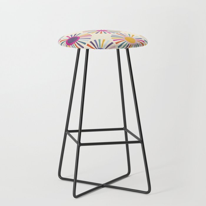sun sun shine abstract retro mid century modern Stool Gallery Image 1