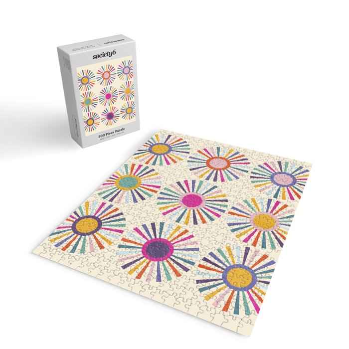 sun sun shine abstract retro mid century modern Jigsaw Puzzle Gallery Image 2