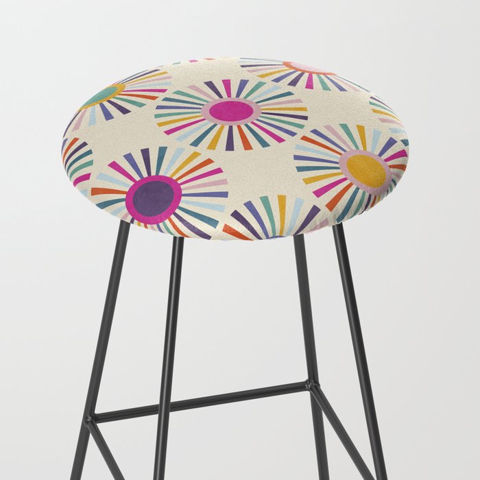 sun sun shine abstract retro mid century modern Stool Gallery Image 2