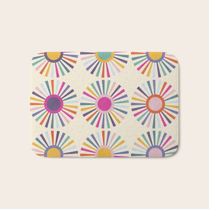 sun sun shine abstract retro mid century modern Bath Mat Gallery Image 1