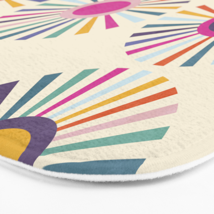 sun sun shine abstract retro mid century modern Bath Mat Gallery Image 3