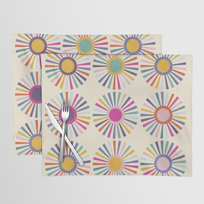 sun sun shine abstract retro mid century modern Placemat Gallery Image 1