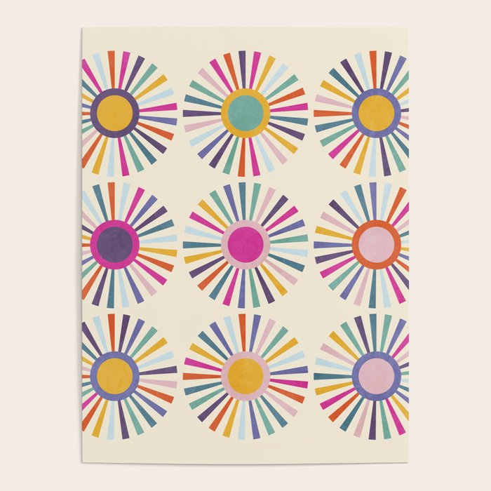 sun sun shine abstract retro mid century modern Poster Gallery Image 4