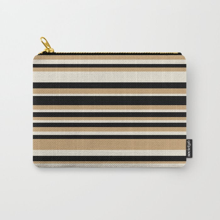Classic Stripes VII - Neutral Vintage Carry All Pouch Gallery Image 1