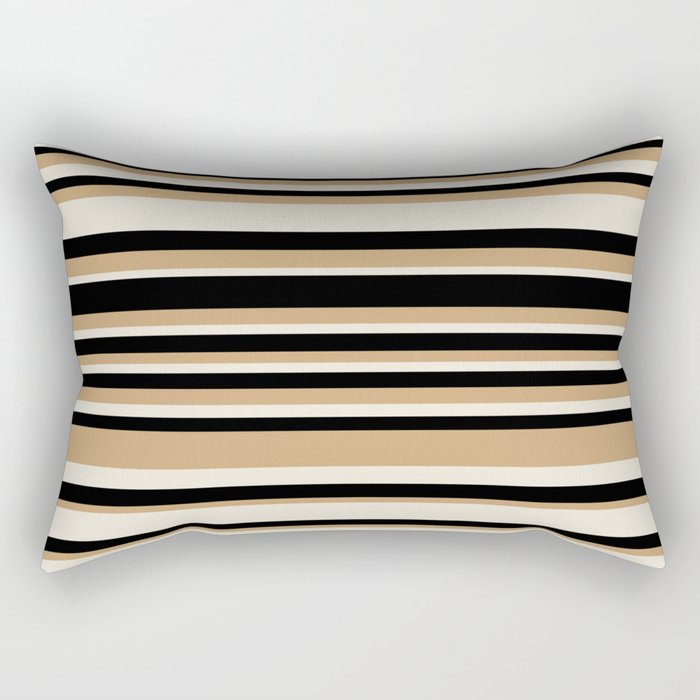 Classic Stripes VII - Neutral Vintage Rectangular Pillow Gallery Image 1