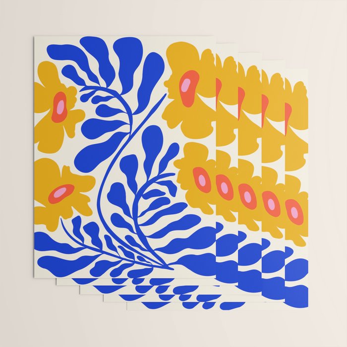 Sapphire Sunshine Garden Wrapping Paper Gallery Image 3