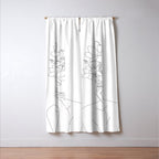 Minimal Line Art Woman with Magnolia Window Curtain Gallery Image 3
