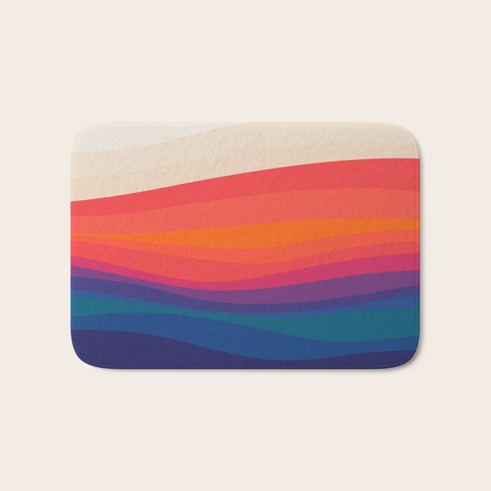 Sacred Geometric Waves: Retro 80s Edition Bath Mat Gallery Image 1