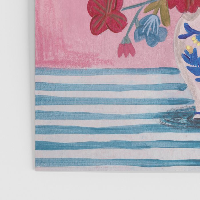 Still life Delft Blue Vase Bouquet Bright colours Poster Gallery Image 3