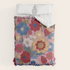 Still life Delft Blue Vase Bouquet Bright colours Comforter Gallery Image 6