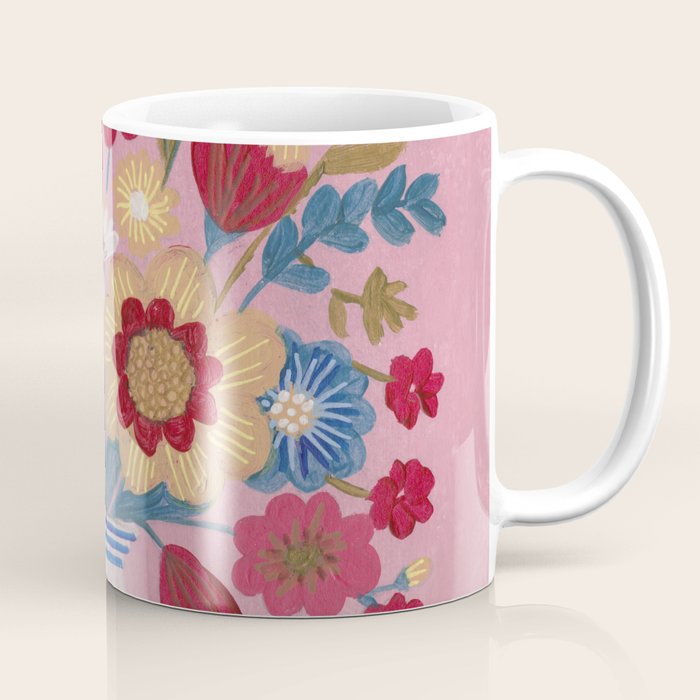 Still life Delft Blue Vase Bouquet Bright colours Coffee Mug Gallery Image 1