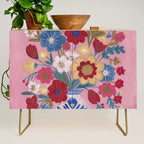 Still life Delft Blue Vase Bouquet Bright colours Credenza Gallery Image 1