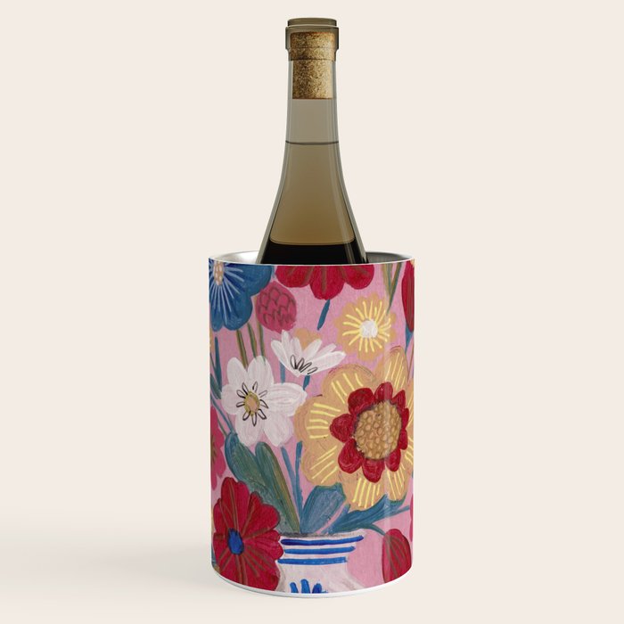 Still life Delft Blue Vase Bouquet Bright colours Wine Chiller Gallery Image 1