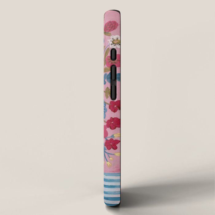 Still life Delft Blue Vase Bouquet Bright colours iPhone Case Gallery Image 2
