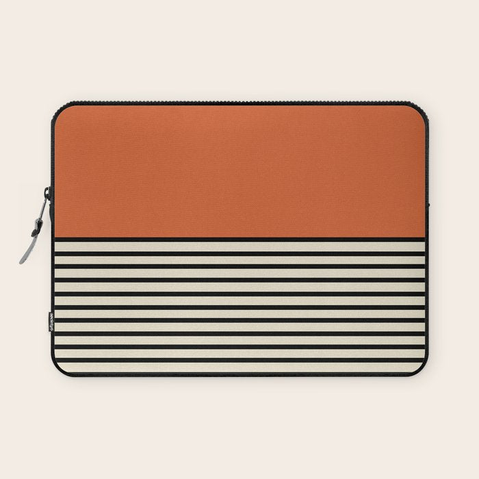 Sunrise Sunset I - Orange Black Laptop Sleeve Gallery Image 1