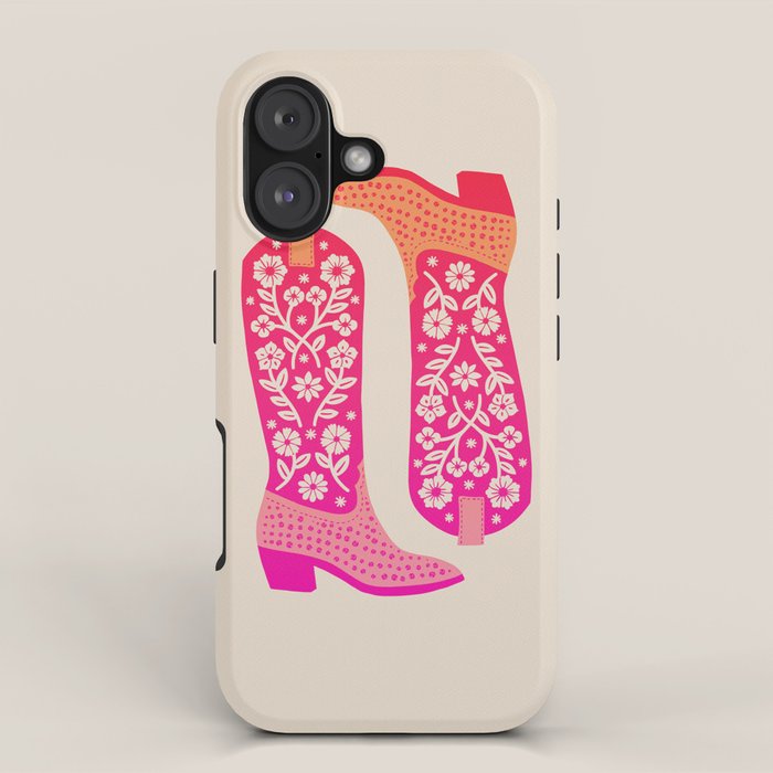 Cowgirl Boots â Hot Pink Ombre iPhone Case Gallery Image 1