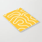 Squiggle Maze Minimalist Abstract Pattern in Yellow Mustard and White Notebook Gallery Image 3