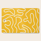 Squiggle Maze Minimalist Abstract Pattern in Yellow Mustard and White Cutting Board Gallery Image 1