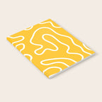 Squiggle Maze Minimalist Abstract Pattern in Yellow Mustard and White Notebook Gallery Image 2