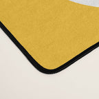 Squiggle Maze Minimalist Abstract Pattern in Yellow Mustard and White Desk Mat Gallery Image 4