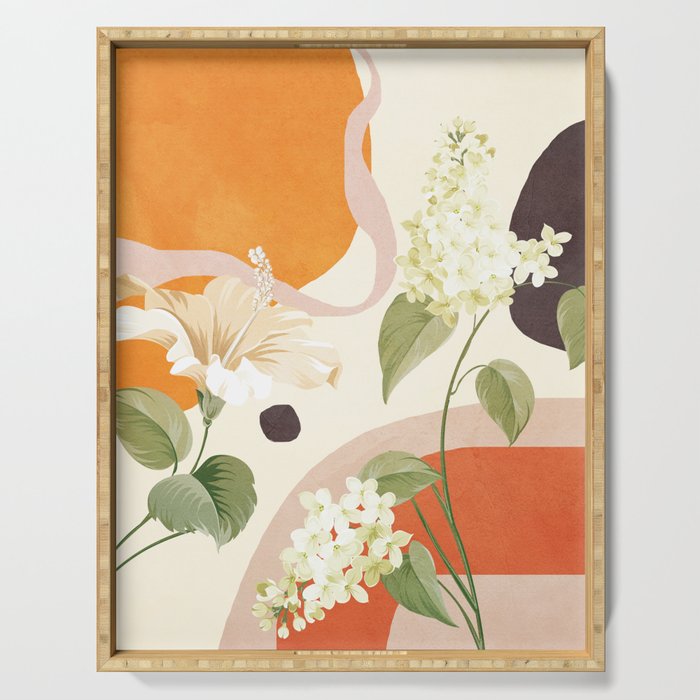 Colorful Flower Design 4 Serving Tray Gallery Image 1