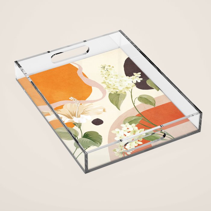Colorful Flower Design 4 Acrylic Tray Gallery Image 1