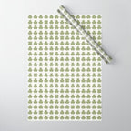 Clovers XXVII Natural Green Botanical Pattern Wrapping Paper Gallery Image 1