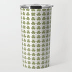 Clovers XXVII Natural Green Botanical Pattern Travel Mug Gallery Image 1