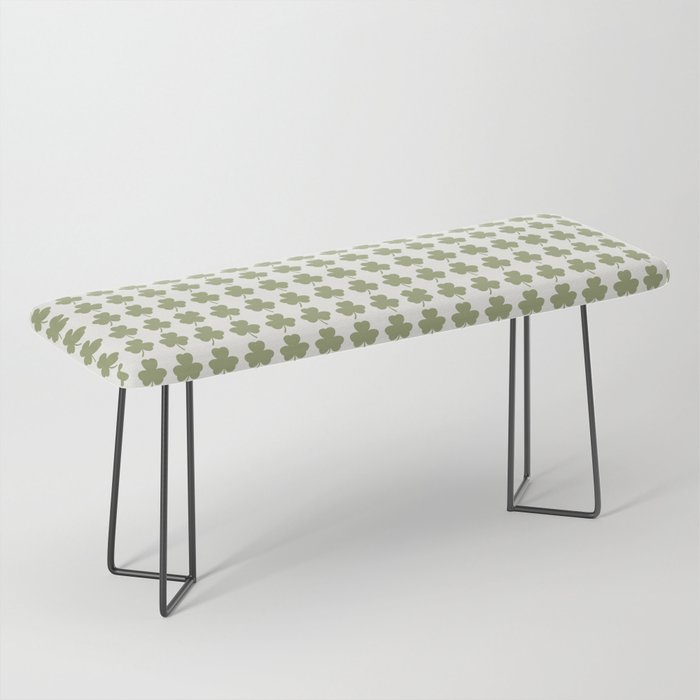 Clovers XXVII Natural Green Botanical Pattern Bench Gallery Image 1