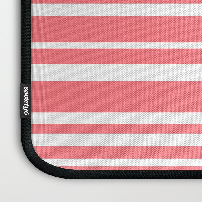 Classic Stripes XXXII - Coral Pink Laptop Sleeve Gallery Image 3