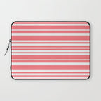 Classic Stripes XXXII - Coral Pink Laptop Sleeve Gallery Image 1