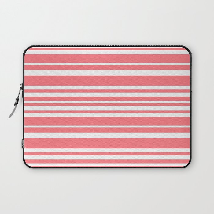 Classic Stripes XXXII - Coral Pink Laptop Sleeve Gallery Image 1