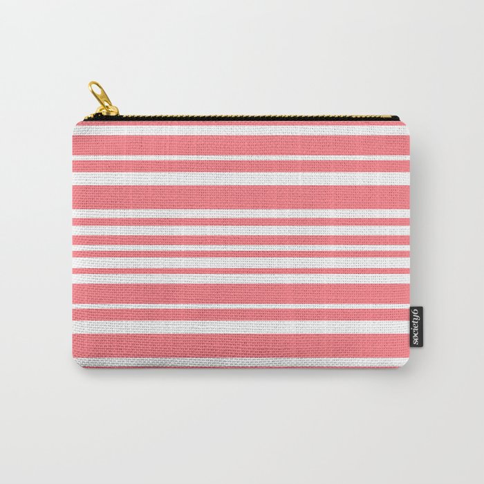 Classic Stripes XXXII - Coral Pink Carry All Pouch Gallery Image 1