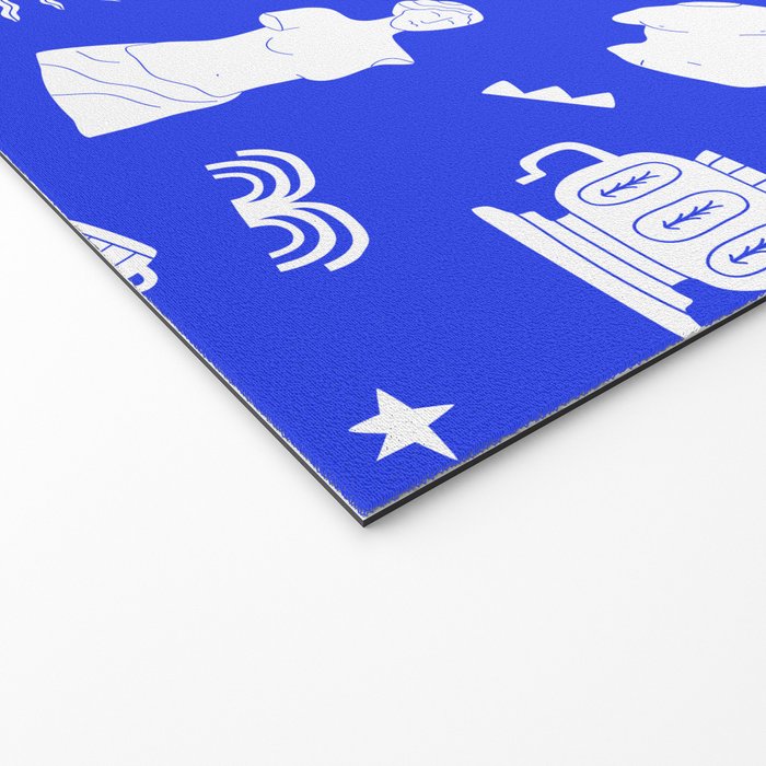 Blue ancient greek art statue pattern Welcome Mat Gallery Image 2