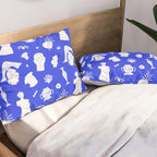 Blue ancient greek art statue pattern Pillow Sham Gallery Image 2