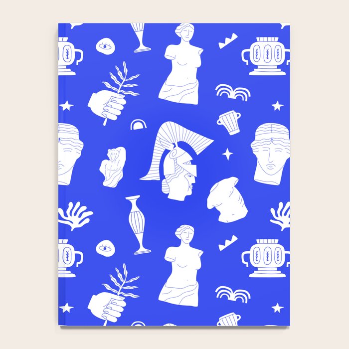 Blue ancient greek art statue pattern Notebook Gallery Image 4