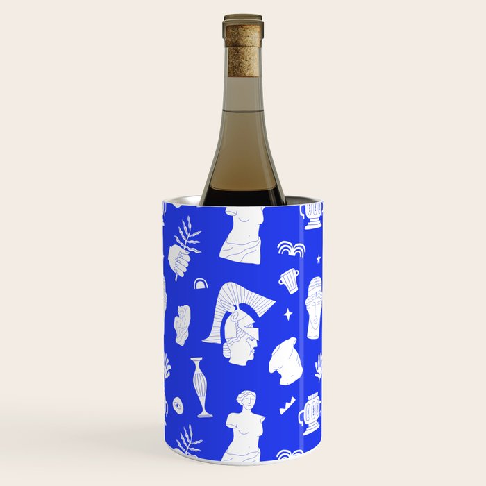 Blue ancient greek art statue pattern Wine Chiller Gallery Image 3