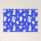 Blue ancient greek art statue pattern Welcome Mat Gallery Image 1