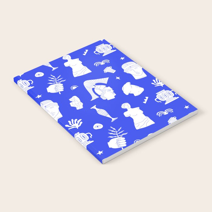 Blue ancient greek art statue pattern Notebook Gallery Image 2