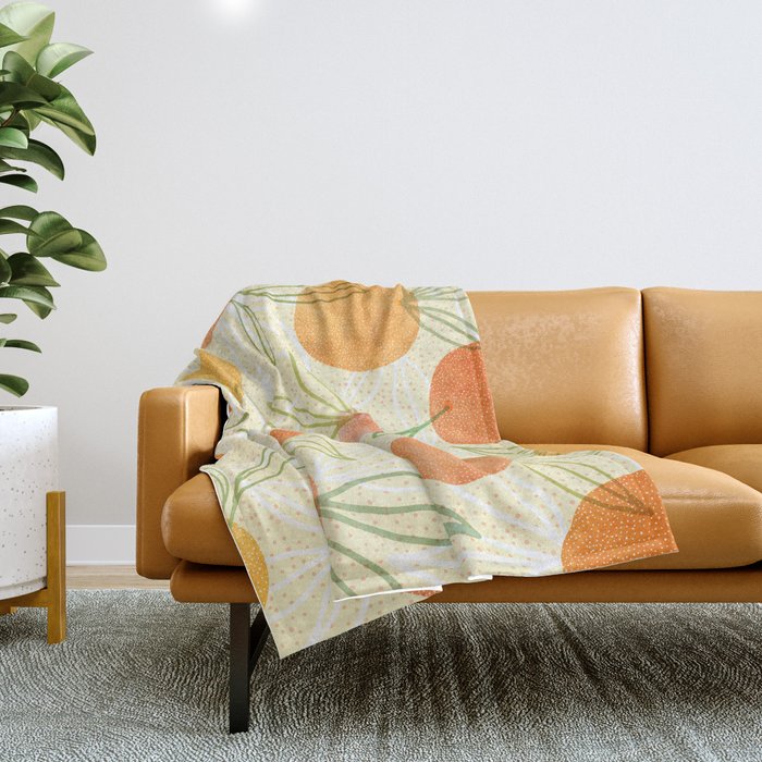 Summer Citrus Tropical Fruit Series Throw Blanket Gallery Image 1