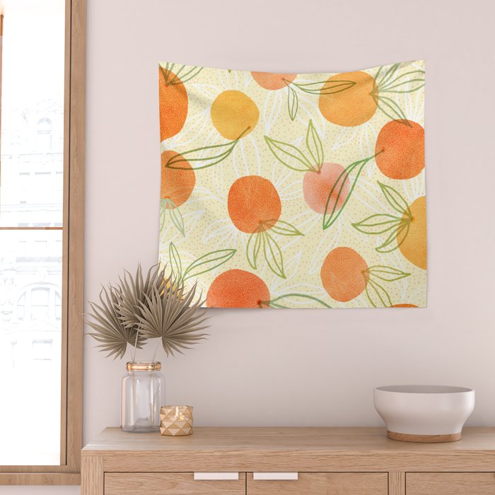 Summer Citrus Tropical Fruit Series Wall Tapestry Gallery Image 2