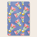 Badminton Birdie Pop Art court sport pattern on cobalt blue Cutting Board Gallery Image 1