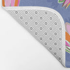 Badminton Birdie Pop Art court sport pattern on cobalt blue Bath Mat Gallery Image 2