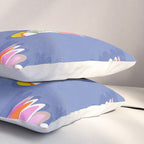 Badminton Birdie Pop Art court sport pattern on cobalt blue Pillow Sham Gallery Image 3