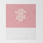 She Believed She Could So She Did Throw Blanket Gallery Image 2