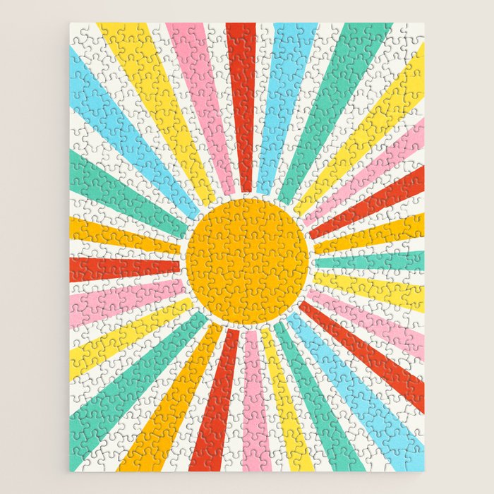 Retro Sunrise 2: 80s Rainbow Edition Jigsaw Puzzle Gallery Image 1
