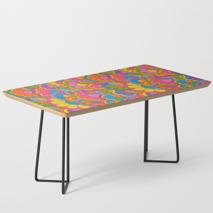 Retro Rainbow Flower Pattern Coffee Table Gallery Image 1