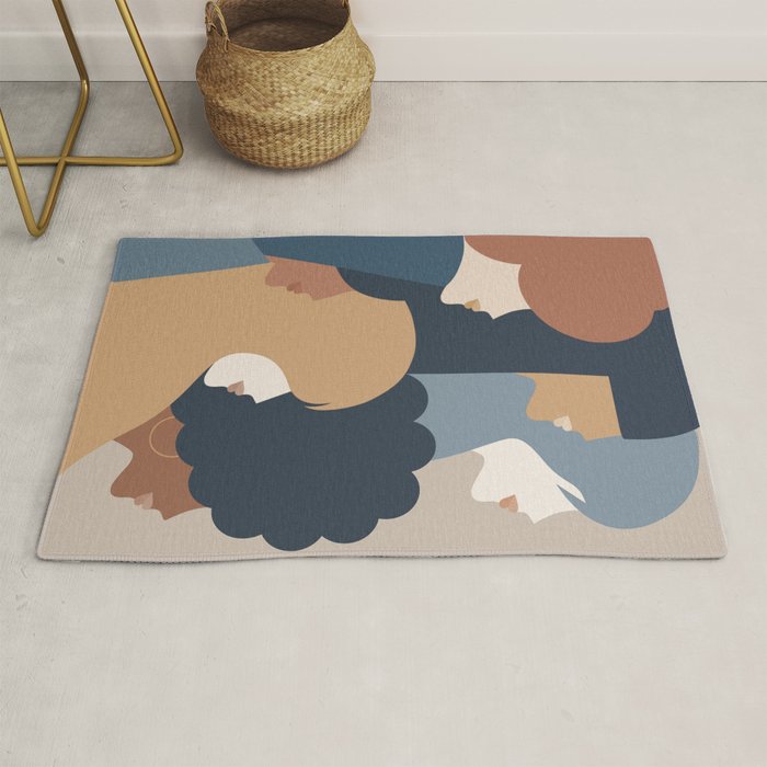Girl Power portrait - we persist - Earthy #girlpower Rug Gallery Image 1